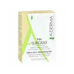pain surgras ultra-nourrissant a-derma 100g - nettoyant doux pour peaux sèches