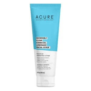 nourishing charcoal lemonade facial scrub by acure - incredibly clear skin