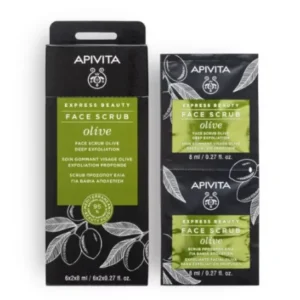 gommage visage apivita express beauty à l'olive 2x8ml - exfoliation profonde et rajeunissante