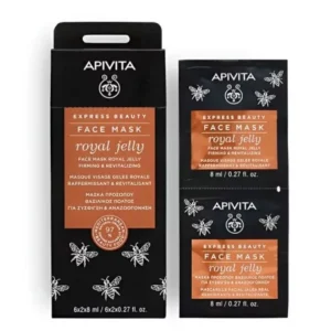 masque visage raffermissant à la gelée royale – apivita express beauty 2x8ml x6