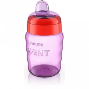 tasse à bec avent anti-fuites 260 ml pour bébé 12 mois - mauve sans anses scf553/03