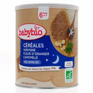 céréales pour bébé à la verveine, fleur d'oranger et camomille - babybio 220g