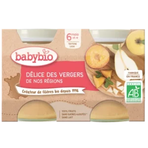 babybio délice des vergers organic baby food dessert 2x130g