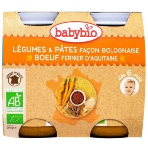 babybio organic baby food pot with legumes and pasta – 2x200g