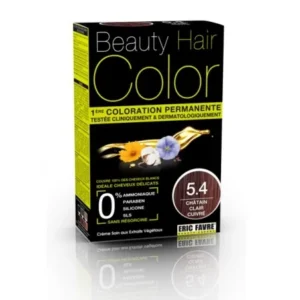 hair color cream beauté châtain clair cuivré 5.4 - 160ml, ultra-soft and ammonia-free