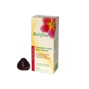 coloration crème pour cheveux beliflor unidose n° 23 noir violine 120ml - sans ammoniaque et sels de plomb
