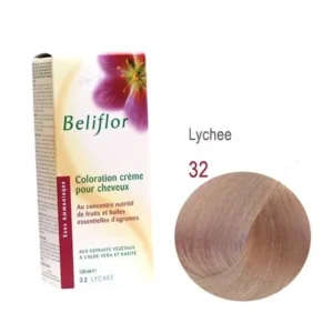 beliflor coloration crème pour cheveux n° 32 lychee - sans ammoniaque 120ml