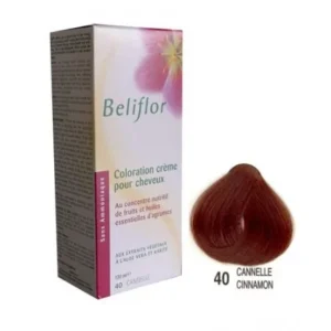 coloration cheveux beliflor unidose n° 40 couleur gourmande cannelle 120ml - soin naturel