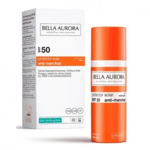 gel solaire anti tache spf 50+ bella aurora - protection élevée (50ml)