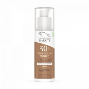 crème solaire teintée visage spf30 dorée - biarritz algamaris
