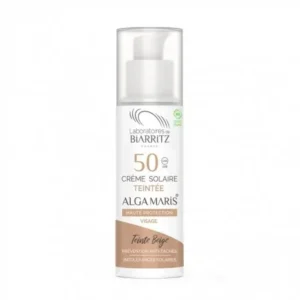 crème solaire teintée pour visage spf50 - protection élevée et hydratation