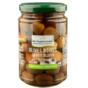 olives noires entières aux herbes et à l'huile d'evo - bio organica 250g