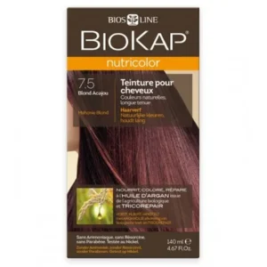 coloration biokap nutricolor 7.5 blond acajou - couleur naturelle et protection