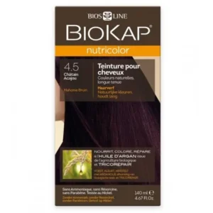 coloration cheveux biokap nutricolor 4.5 châtain acajou - nourrissante & protectrice