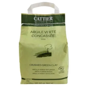 argile verte concassée cattier 3kg pour beauté et soins