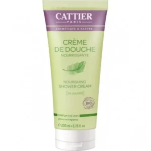 cattier crème de douche nourrissante - parfum thé vert 200ml | hydratation et douceur