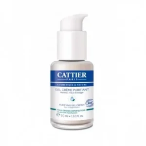 cattier gel crème purifiant 50ml - soin hydratant et matifiant visage bio