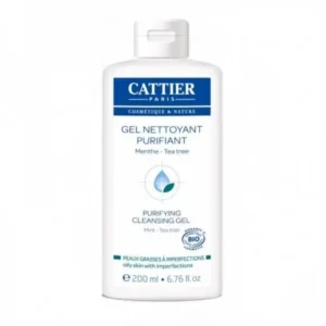 cattier gel nettoyant purifiant 200 ml pour peaux jeunes à problème