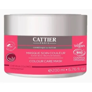 masque soin couleur bio pour cheveux colorés cattier 200ml - nourrit et prolonge l'éclat