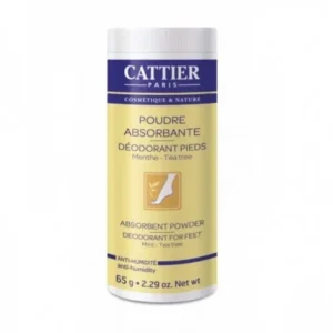 poudre absorbante cattier 65g - neutralise odeurs et absorbe la transpiration