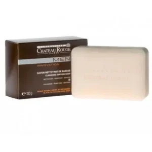 savon nettoyant de rasage pour peaux noires, mate et métissées – chateau rouge 100g