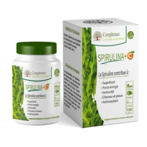 complemax spiruline + vitamine c - 400mg (100 gelules) for immune support and vitality