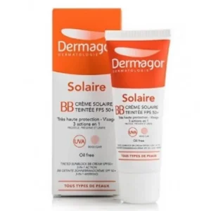 crème solaire teintée spf50+ dermagor ecran bb - protection uva/uvb