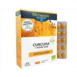 curcuma bio & poivre noir - dietaroma - 60 comprimés pour un confort articulaire