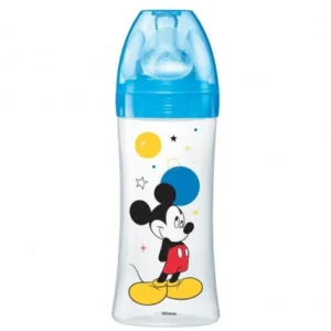 biberon anti-colique dodie initiation+ 330ml avec tétine silicone 0-6 mois - disney