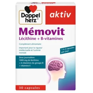 lécithine avec vitamines b et vitamine e - doppel herz aktiv mémovit 30 capsules