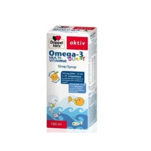 doppel herz aktiv omega-3 junior multivitamins syrup - 150ml for brain development