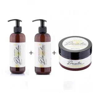 pack soins capillaires doucelia : shampooing 400ml, après-shampooing 400ml et masque cheveux 250gr
