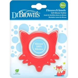 anneau de dentition en silicone dr brown's - renard rouge 3 mois+