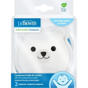 compresse froide confort dr. brown's - 2 compresses ours polaire et baleine