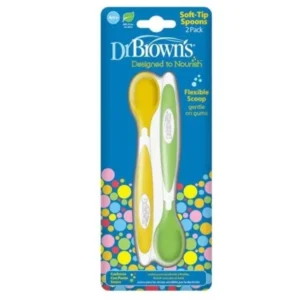 cuillères souples à pointe flexible dr brown's - pack de 2 pour bébé