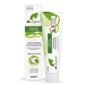 dentifrice à l'aloe vera dr. organic - soin apaisant et éclaircissant 100 ml