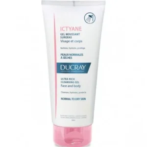 gel douche surgras hydratant ducray ictyane 200 ml pour peau normale à sèche