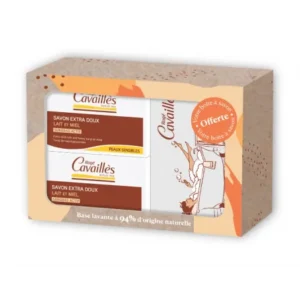 savon parfumé rogé cavaillès lait et miel 250g x2 + boîte offerte