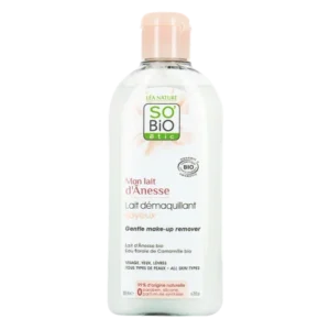 so bio lait démaquillant soyeux 200ml au lait d'anesse