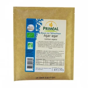 agar agar poudre végétale priméal 50g – gélifiant naturel pour desserts