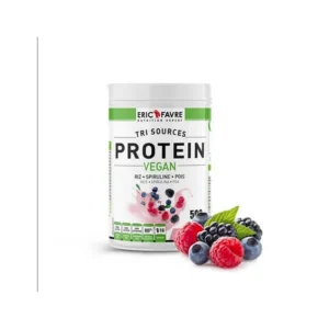 protéines végétales tri-source triple berry 500g - vegan eric favre