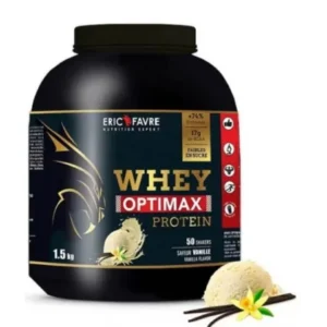 whey protein optimax by eric favre - vanilla flavor 1.5 kg for muscle development