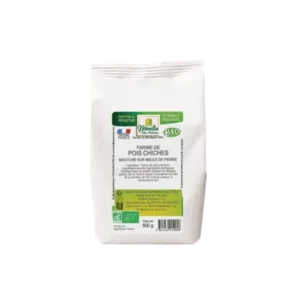 farine de pois chiches bio riche en fibres & protéines - 500g - moulin des moines
