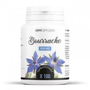 complément alimentaire bourrache bio - gph diffusion, 100 capsules de 503 mg