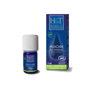 huile essentielle de muscade bio 5ml - herbes et traditions