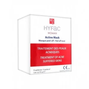 peel-off mask for acne treatment - hyfac woman active mask, 15 sachets