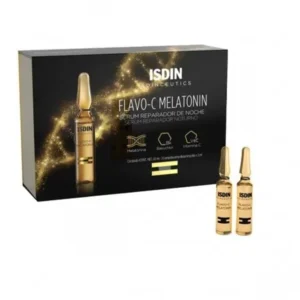 isdin isdinceutique flavo-c melatonin anti-aging serum - 10 ampoules for nighttime repair