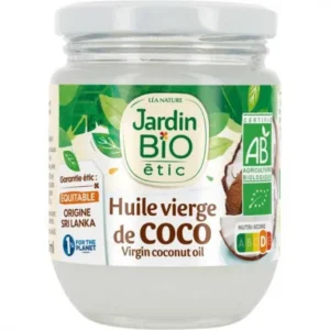 huile de coco vierge bio 100% naturelle - jardin bio étic 184 g