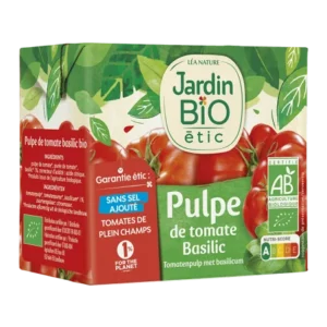 pulpe de tomate bio au basilic jardin bio - 500g