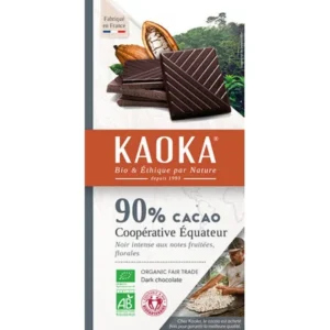 kaoka chocolat noir 90% équateur - tablet de chocolat équitable 100 g